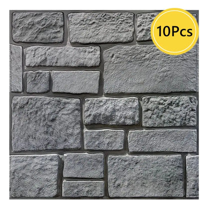 1/10pcs 3D Faux Stone Wall Panels Peel and Stick Wall Tiles Decorative 3D Wall Sticker Self-adhesive Wall Tile Sticker