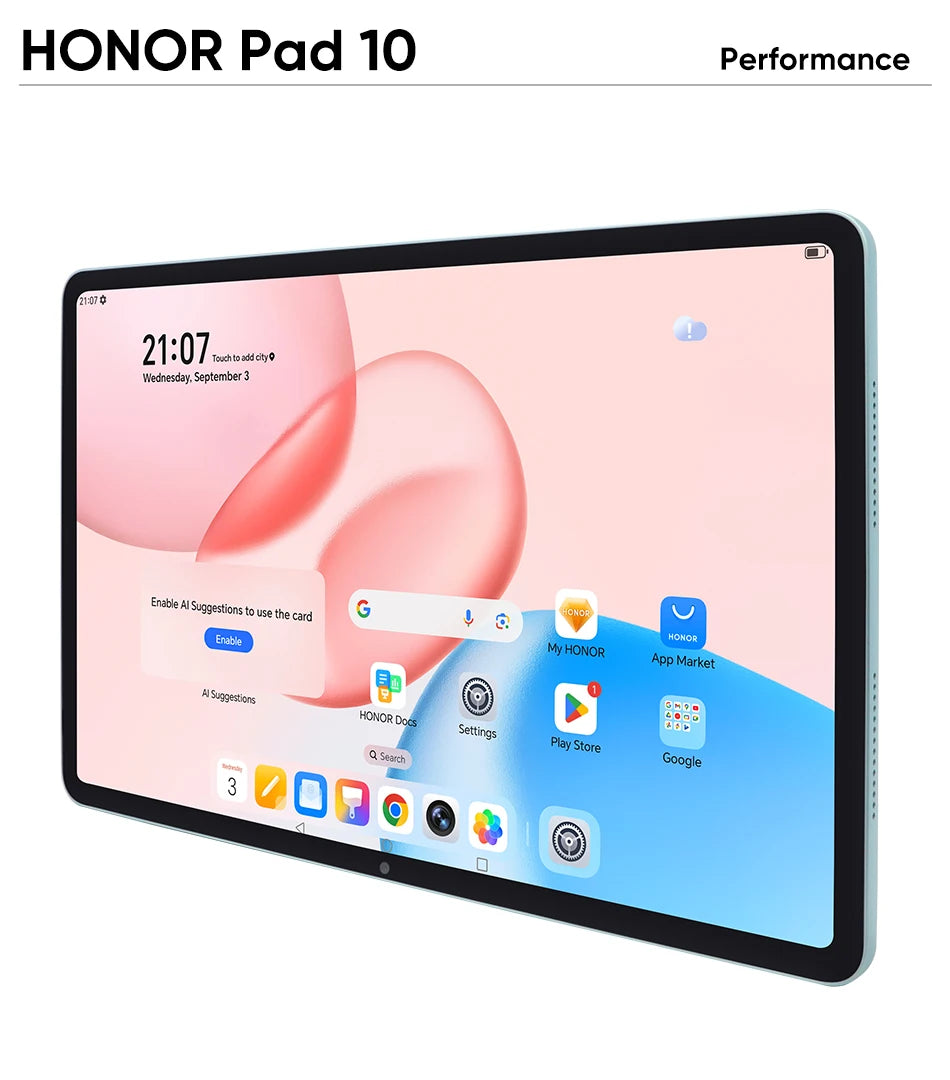 Original HONOR Pad 10 Tablet 2.5K 12.1'' Eye Comfort Display Snapdragon 7 Gen 3 Chipset 10100mAh Battery Painting Tablet.