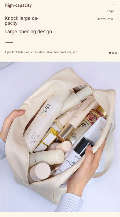 Waterproof Cosmetic Bag Portable Portable Cosmetic Storage Bag Large Capacity Pu Transparent Wash Bag Travel Storage Bag.