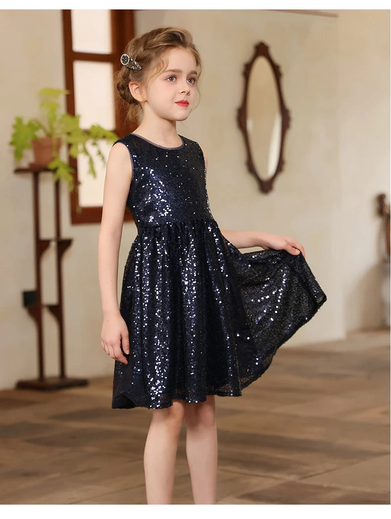 Luxus Kinder Klavier Rezitieren Leistung Pailletten Kleid Mädchen Hochzeit Geburtstag Party Kleidung Kind Elegante Zeremonie Jahrestag Kleid.