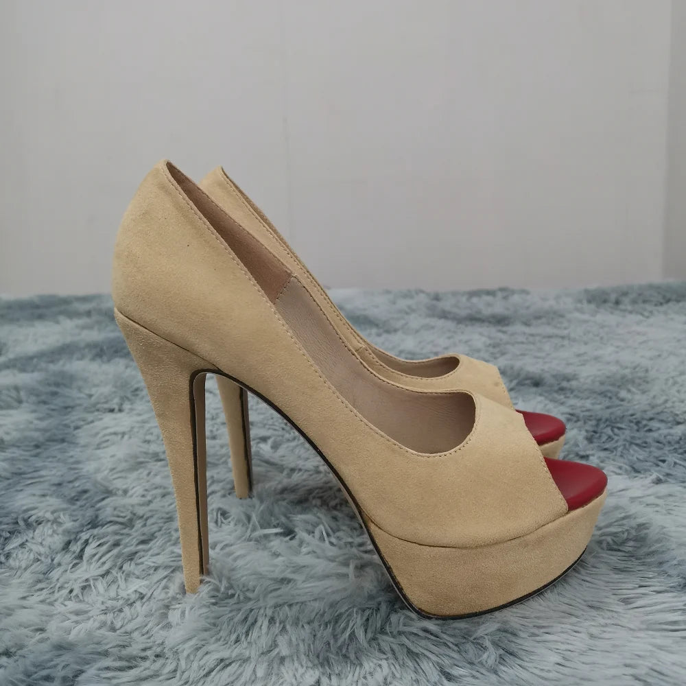 Men's Platform High Heels 14cm Cross-dresser Unisex Drag Queen Sandals Sexy Peep Toe Ankle Strap Stilettos Pumps Party Shoes.