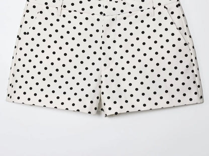 TRAFZA Herbst Polka Dot Gedruckt Jacke Für Frauen Lange Ärmel Rollkragen Zipper Mit Taschen Kordelzug Lose Vintage Mäntel