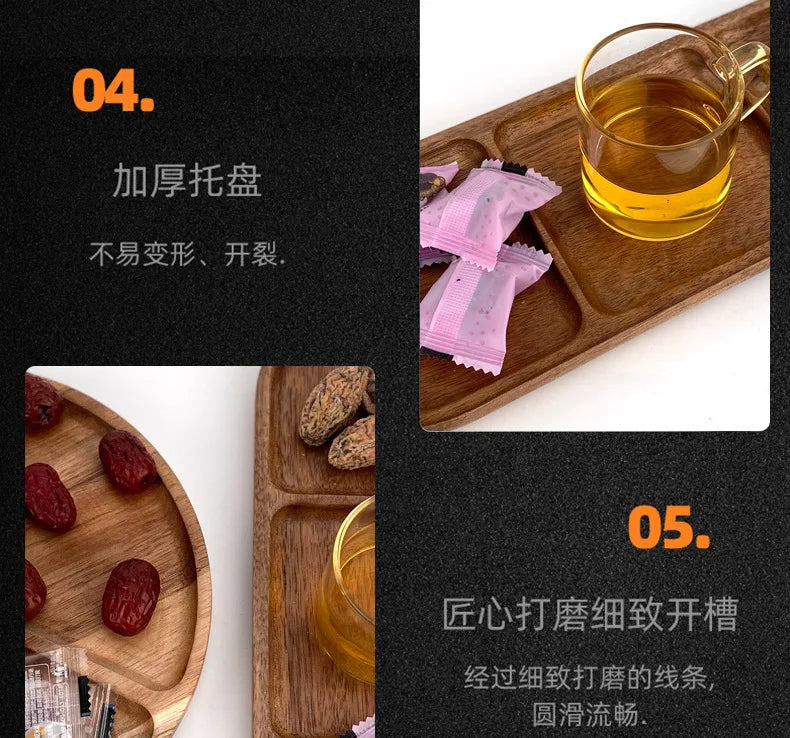 Acacia Wood Japanese Style Plates High Aesthetic Value Plates Creative Home Tableware Plates.