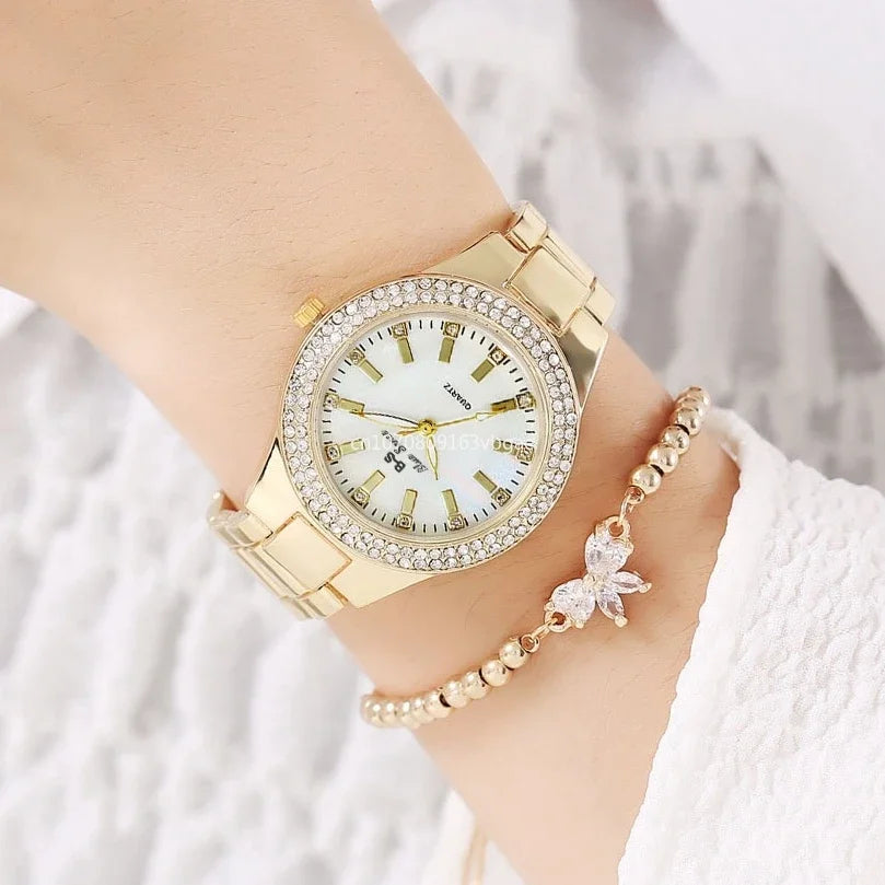Fashion Casual Women Watch Elegant Luxury Brand Stainless Steel Strap Quartz Dress Watches For Woman Gifts.