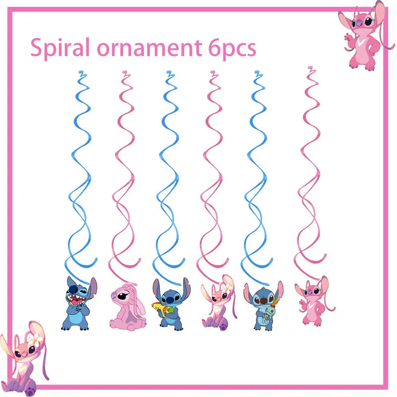 Disney Rosa Stich Geburtstag Party Dekorationen Geschirr Set Tischdecke Hintergrund Banner Für Kinder Geburtstag Dekorationen Lieferungen