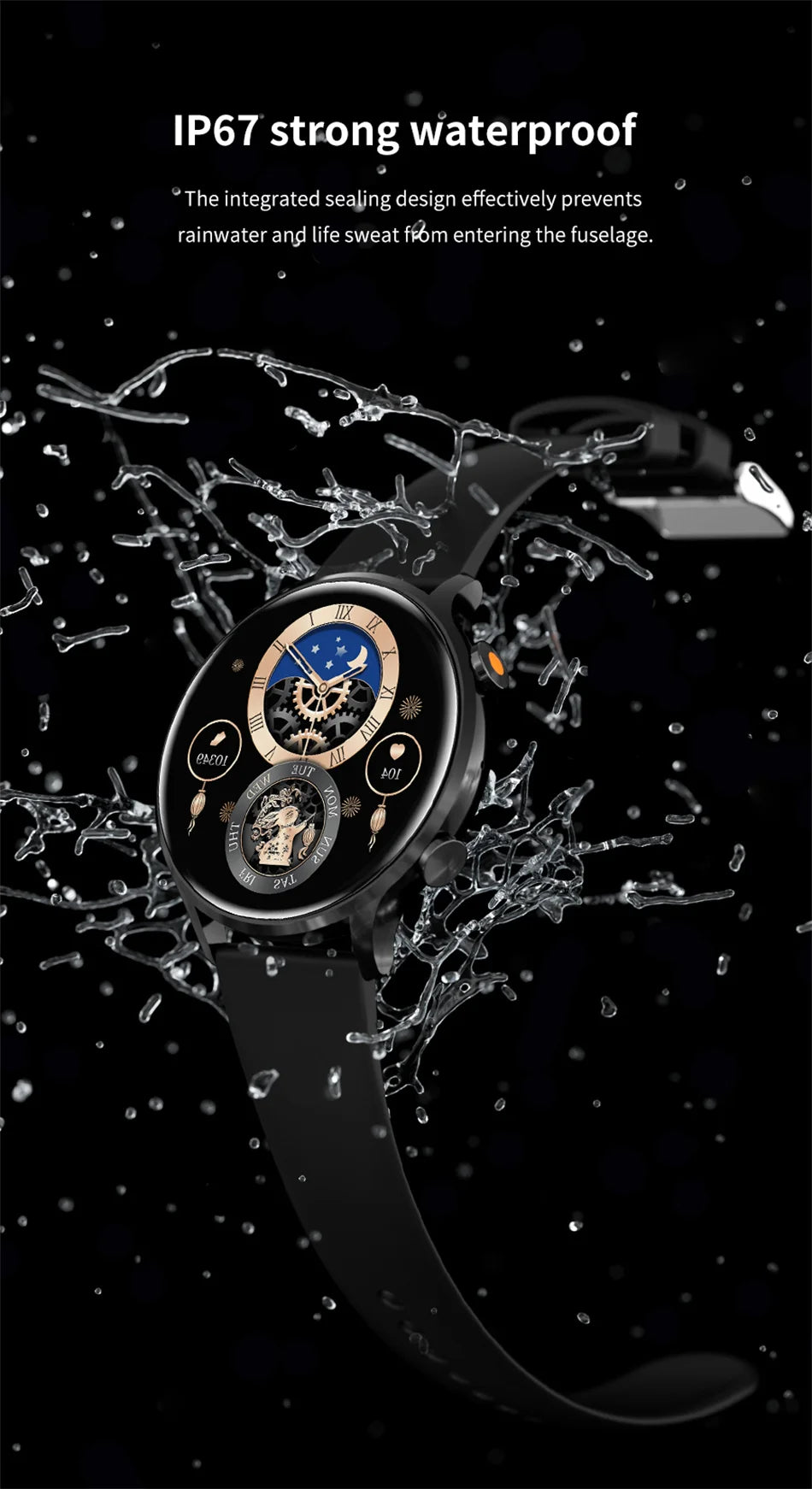 2025 New Smartwatch Women AMOLED HD Screen Always On Display Bluetooth Call IP68 Waterproof GPS Smart Men Watch For Android ios