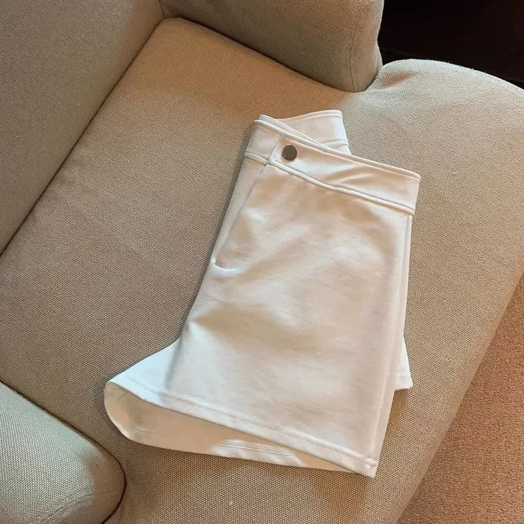 High-waisted Slimming A- line Tight Black Shorts For Women 2024 Spring Korean Style Elastic Hot Pants High Elasticity