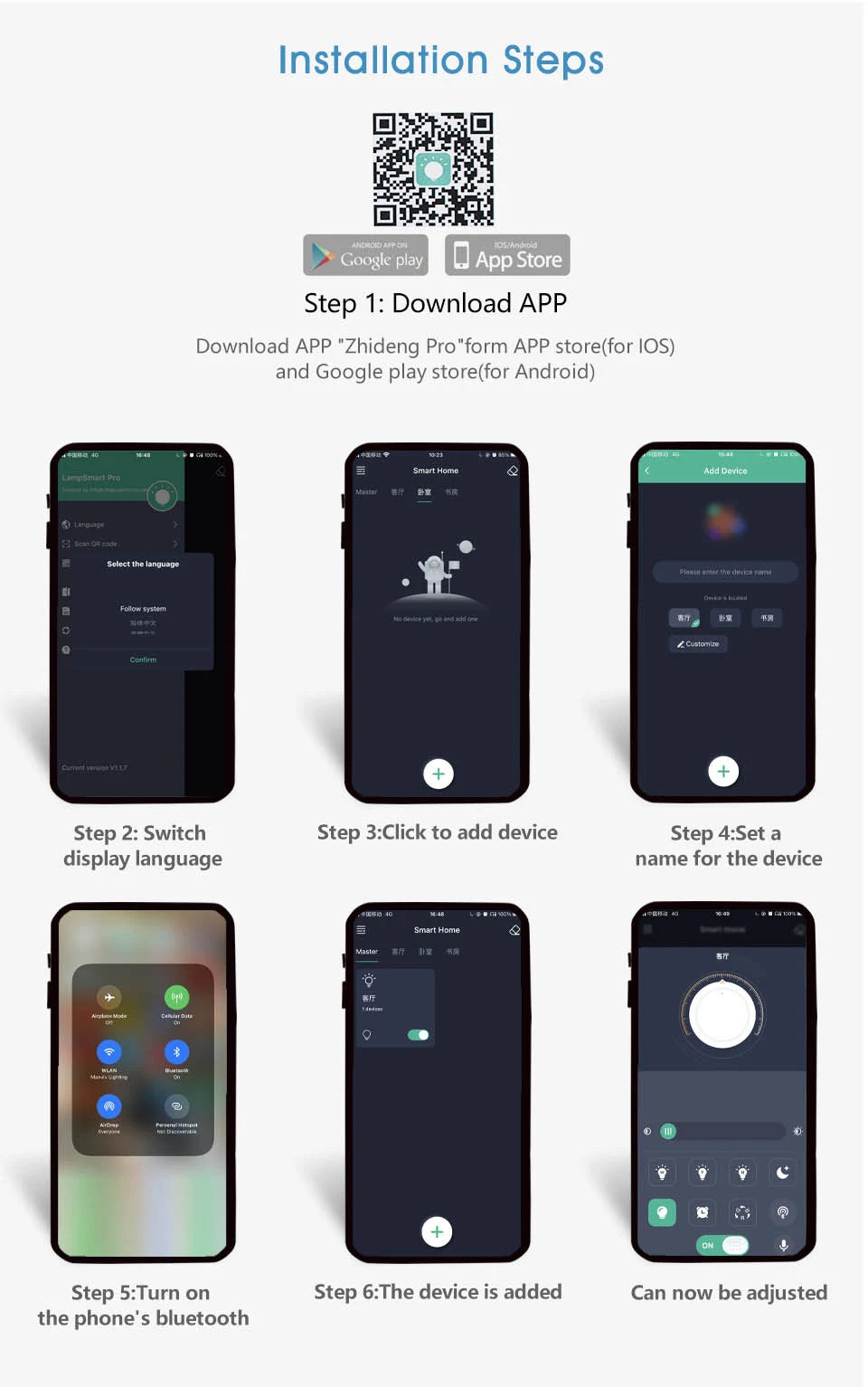 Intelligente LED-Deckenleuchte, 36 W, 50 W, dimmbar, moderne LED-Deckenleuchten mit APP-Fernbedienung für Schlafzimmer, Wohnzimmer.