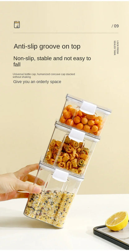 2/4Pcs Sealed Jars Set Grain Coffee Beans Sealed Container Plastic Kitchen Fresh-keeping Box Moisture-proof Storage Boxes Set.