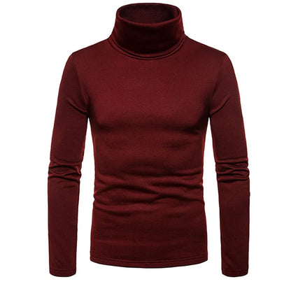 2023 new Sweater Men Solid Color Turtleneck Pullovers Pull Homme Men's cold Blouse Winter Long Sleeve T Shirts.