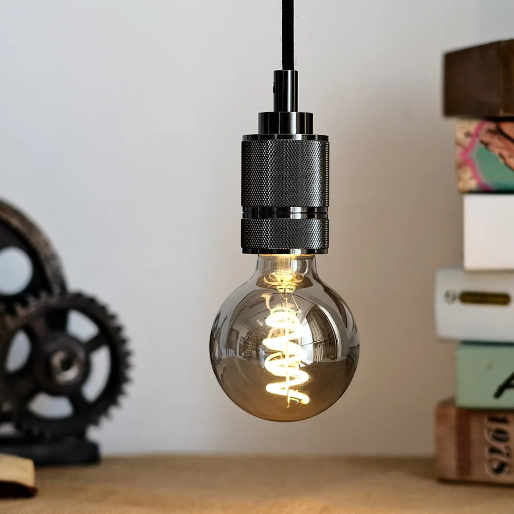 TIANFAN Led Bulbs Vintage Light Bulb ST64 G80 G95 Long Tube Edison Bulb 4W Dimmable 220/240V E27 Smoke Glass 2700K Warm White