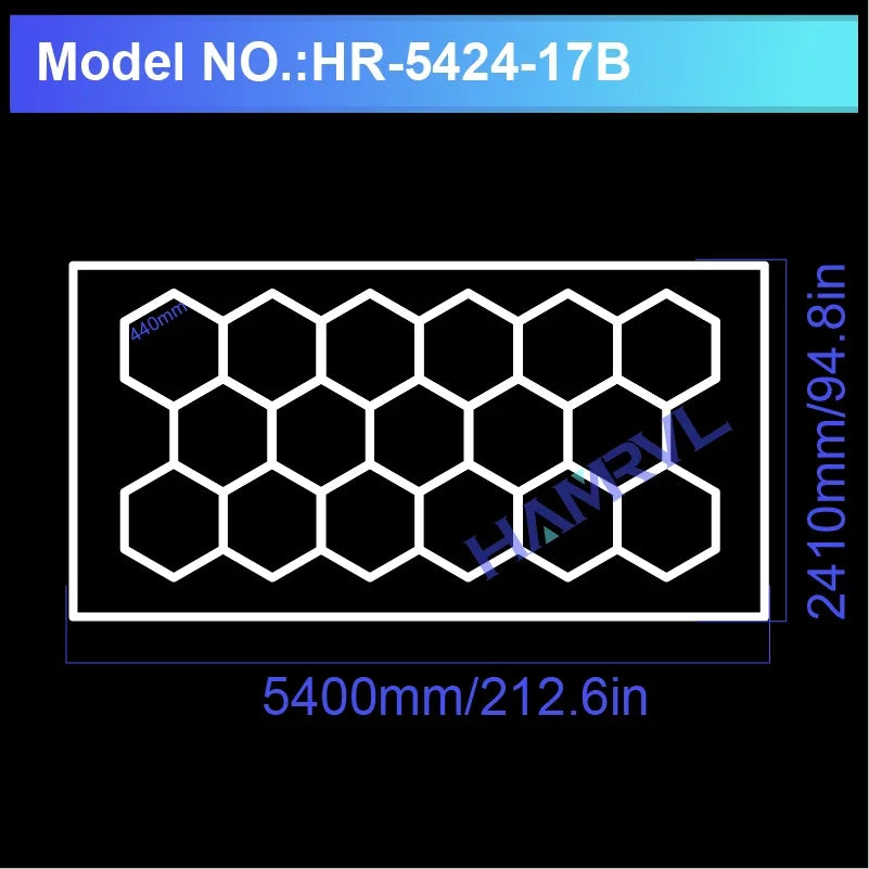 Hexagonal ceiling light BarberShop Car Garage LED Light 6500k LED tube for Gym Bar Hair Salon Library Workshop Auto Body Repair.