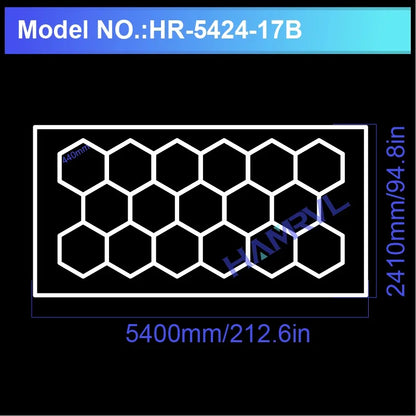 Hexagonal ceiling light BarberShop Car Garage LED Light 6500k LED tube for Gym Bar Hair Salon Library Workshop Auto Body Repair.