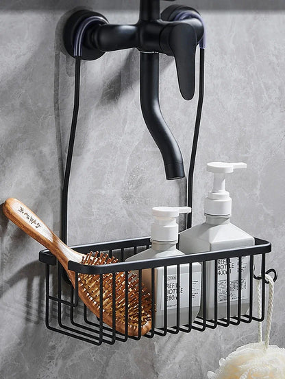 Kein Bohren, abnehmbares Regal, Aluminium-Badekorb, perforationsfreies Shampoo-Regal für Badezimmerregale zur Aufbewahrung von Dusch-Organizern