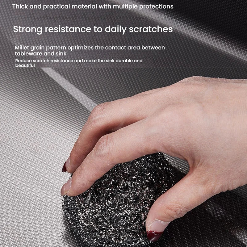 Kitchen Sink Stainless Steel Rice Grain Pattern Multifunctional Wear and Stain Resistant Large Single Slot Wash Dish Basin