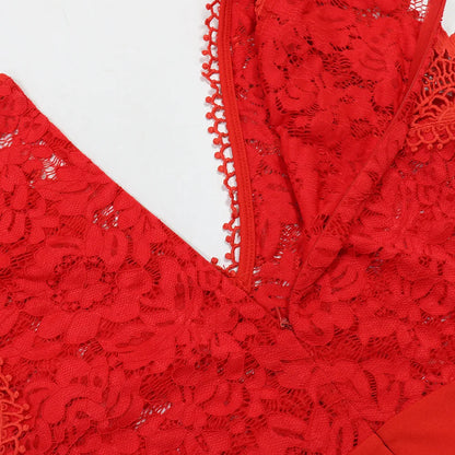 Summer Fashion Lace High Waisted Jumpsuit Women Elegant OL Lace Sleeveless Waistband Straight Jumpsuit Women