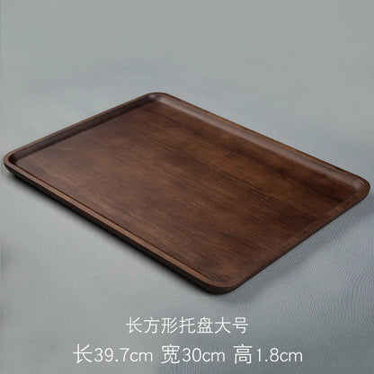 Heavy Bamboo Tray Rectangular Home Living Room Tea Tray BBQ Plate Fruit Snacks Bread Tray