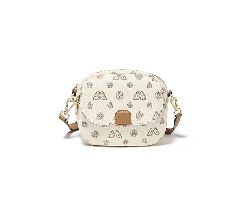 FOXER Women Small Shoulder Bag Fashion Monogram PVC Lady Crossbody Handbag with Adjustable Strap