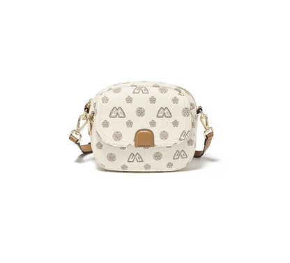 FOXER Women Small Shoulder Bag Fashion Monogram PVC Lady Crossbody Handbag with Adjustable Strap