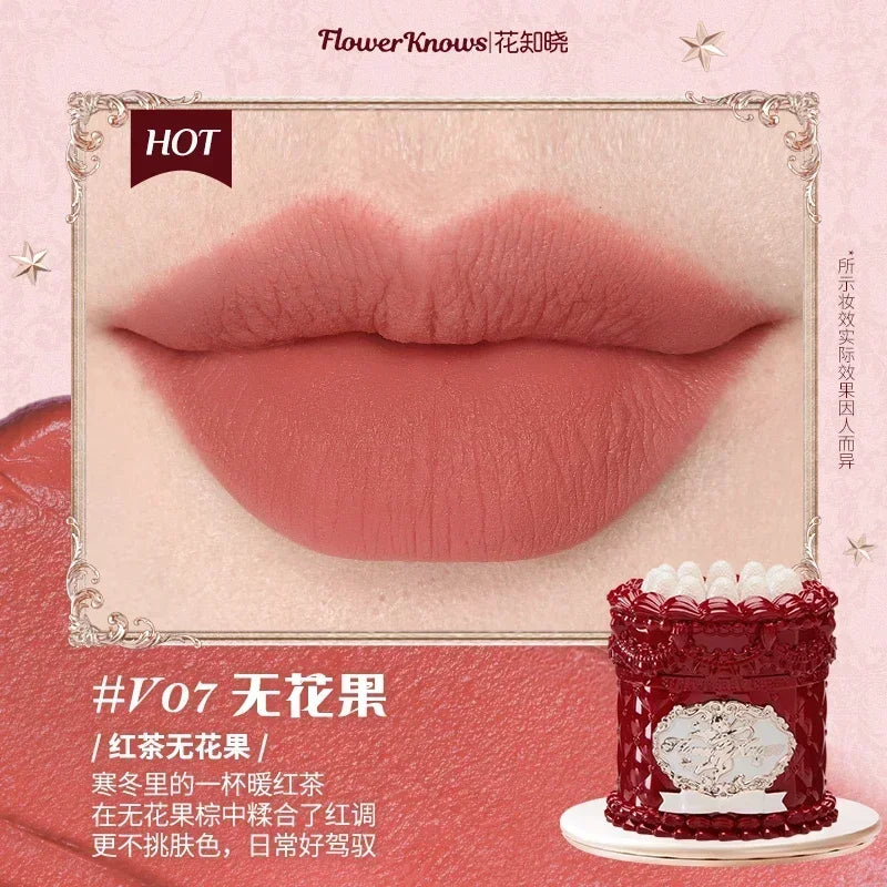 Flower Knows Butterfly Cloud Collar Collection Cosmetics Water Non Stick Cup Lipstick Lght Film-forming Solid Lip Gloss Makeup