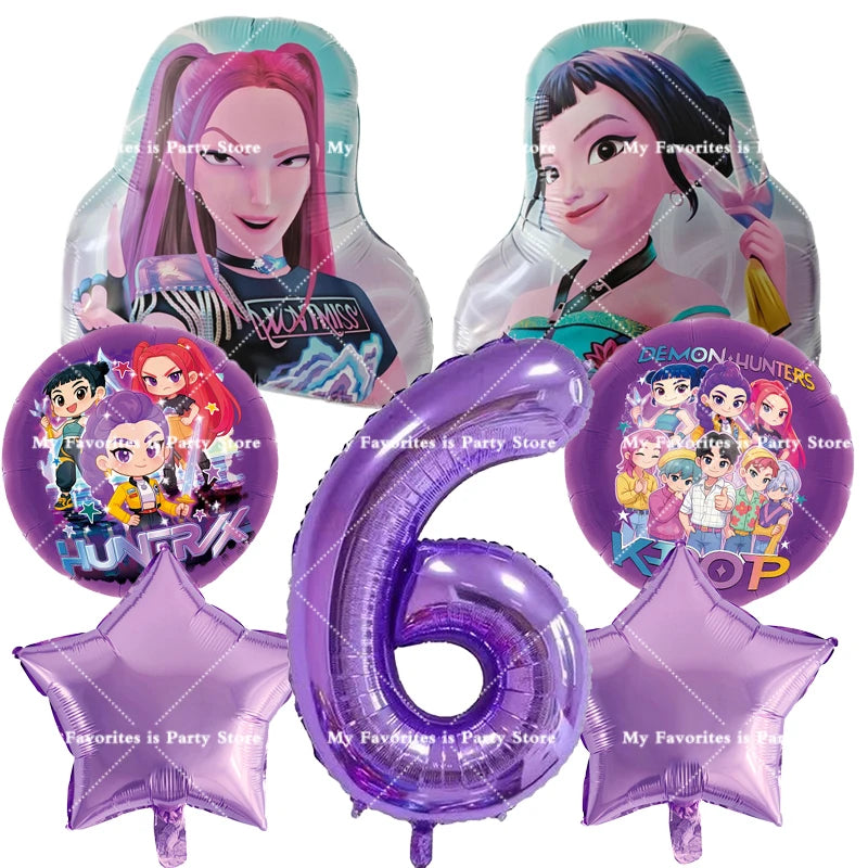 Kpop Dämon Jäger Geburtstag Luftballons Set Anzahl Ballon Anzug Folie Ballon Cartoon Geburtstag Party Liefert Dekor Baby Dusche Geschenk.