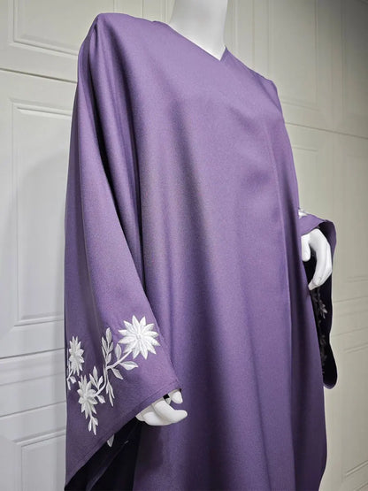 Siskakia Ramadan-Dubai Embroidery Cardigan abaya For Muslim Women's With Hijab Kebaya Moroccan stylish Elegant Clothing.