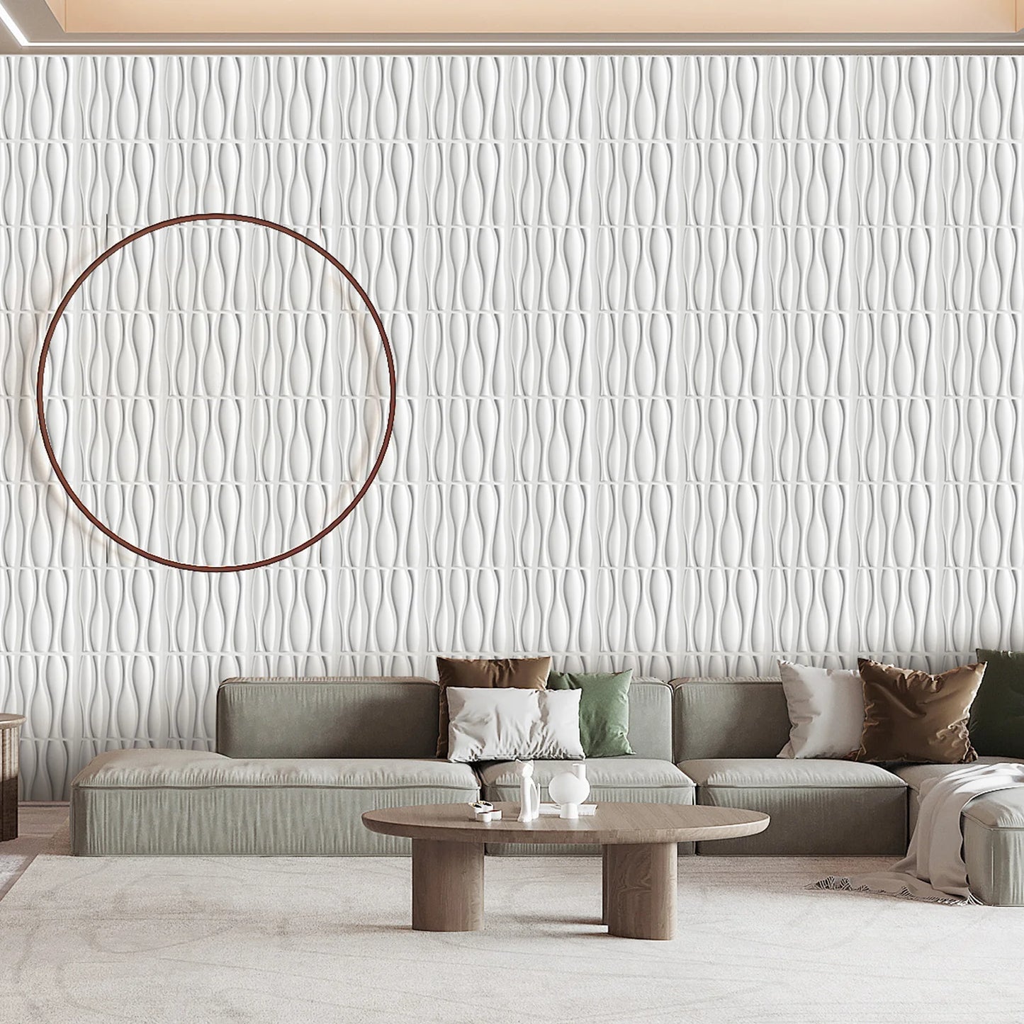 KUUJOJO 12pcs 3D textured wall panel for indoor wall decoration, suitable for living room, hall, bedroom, hotel, office