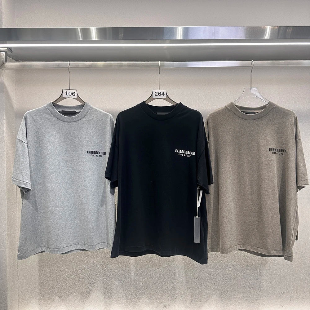 Men's Summer T shirt American Trendy Brand Tees Hiphop Streetwear Oversized Short Sleeve Cotton Tshirt Tops Tees.