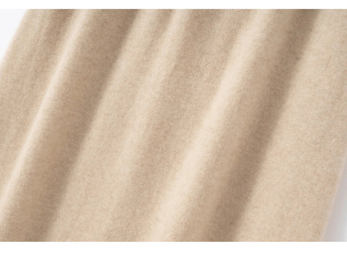 Pure cashmere half skirt, A-line loose, hip-hugging, high-end and exquisite long knitted hip-hugging skirt for autumn and winter.