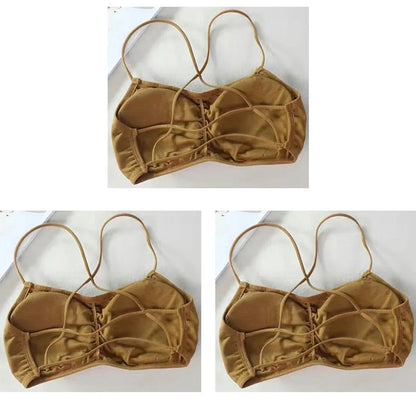 3pcs Womens Top Cross Strap Sports Bra Thin Push Up Sport Bra Yoga Gym Crop Tops Brassiere Fitness Breathable Girls Student Bras.