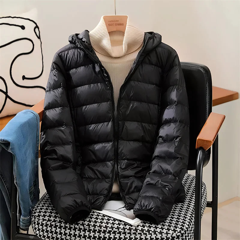 2024 neue Ankünfte Frauen Mit Kapuze Ultra Leichte Packbare Puffer Jacken Herbst Winter Weiße Ente Unten Weiblichen Koreanischen Dünnen Mantel
