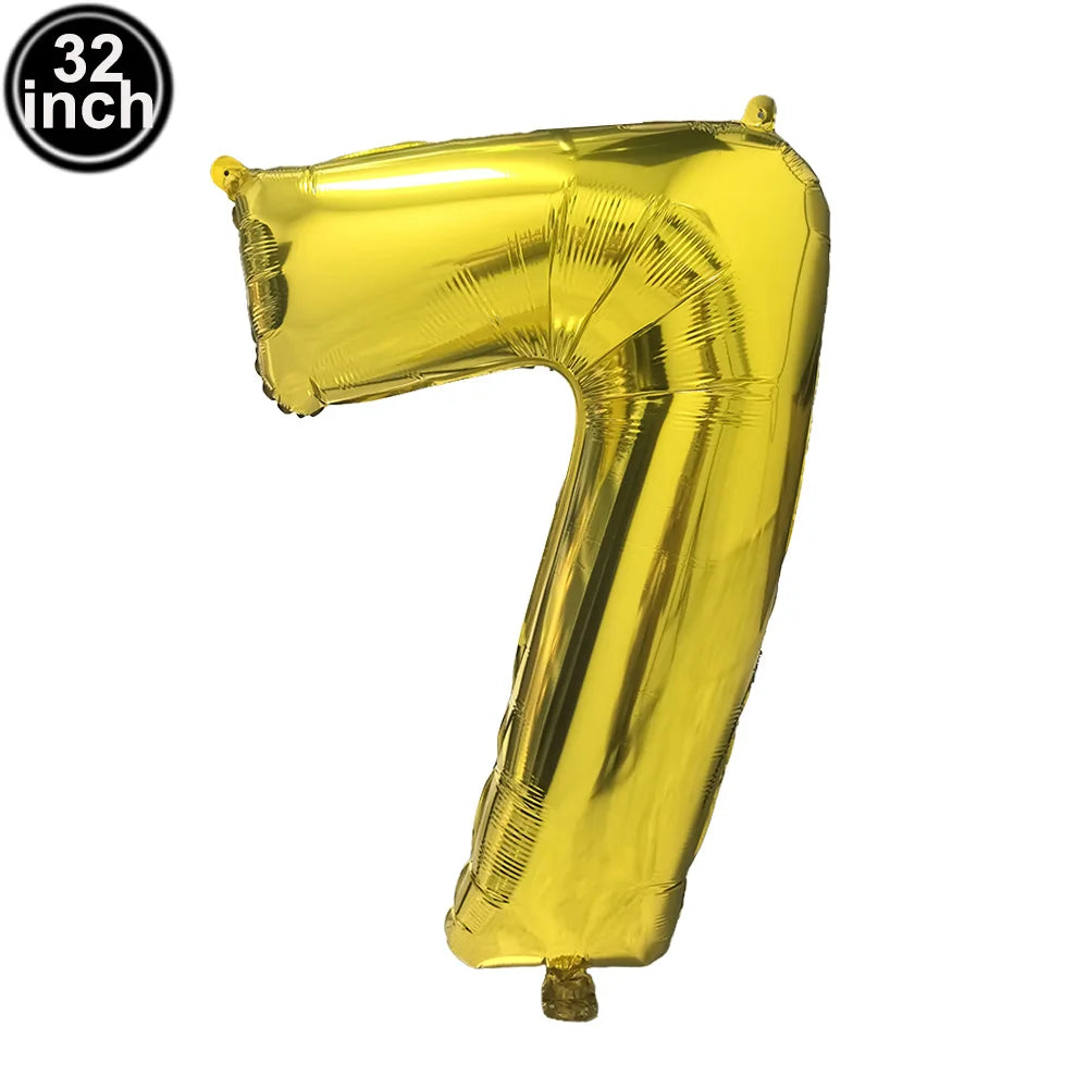 Blauer Ballon mit großen Zahlen, 32 Zoll, 0, 1, 2, 3, 4, 5, 6, 7, 8, 9, Geburtstag, Bachelorette-Luftballons, Figur, Golob-Party-Ballon-Dekoration