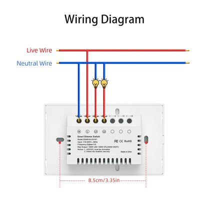 AVATTO Tuya WiFi/ZigBee Smart Dimmer Schalter 1/2 Gang Dimmer Licht Schalter Touch Panel APP Fernbedienung Für Alexa google Hause.