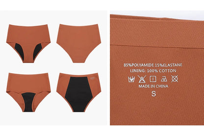 Hot Sale Mid-Rise Seamless Menstrual Period Panties 4 Layers Absorbent Leak Proof Culotte Lengthened Menstrual Panties.