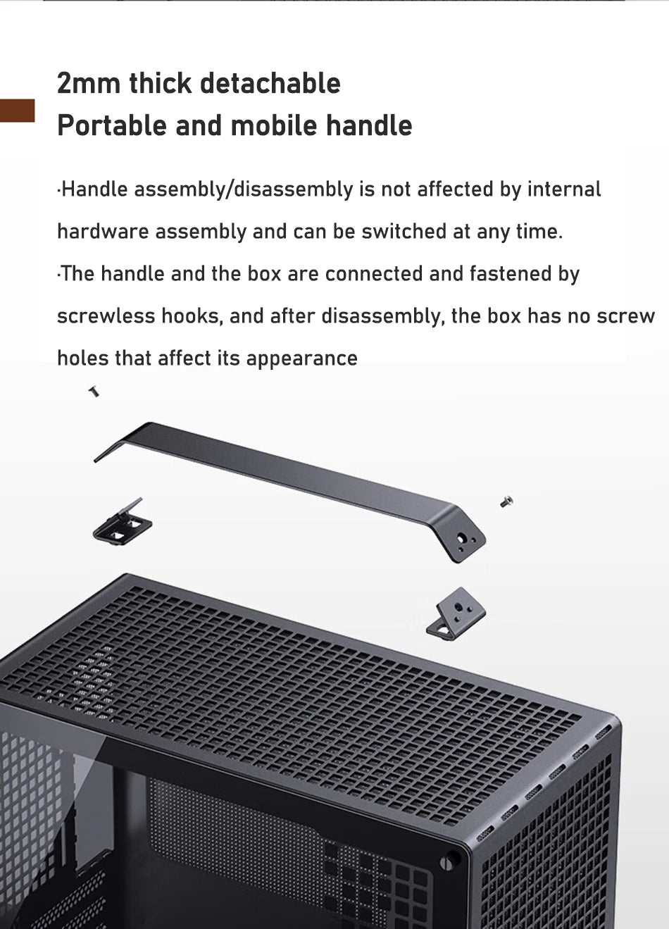 JONSBO Z20 MATX Case Detachable Handle Supports 240 Water-cooled 363mm Graphics Card Side  Transparency Desktop Mini PC Chassis.