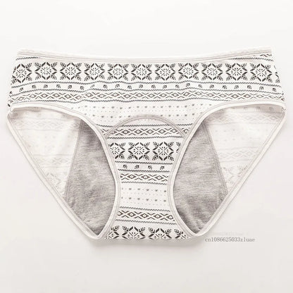 Menstrual Panties Leakproof Ladies Menstrual Pants Women's Cotton Briefs Teenager Student Mid Waist Panties for Menstruation
