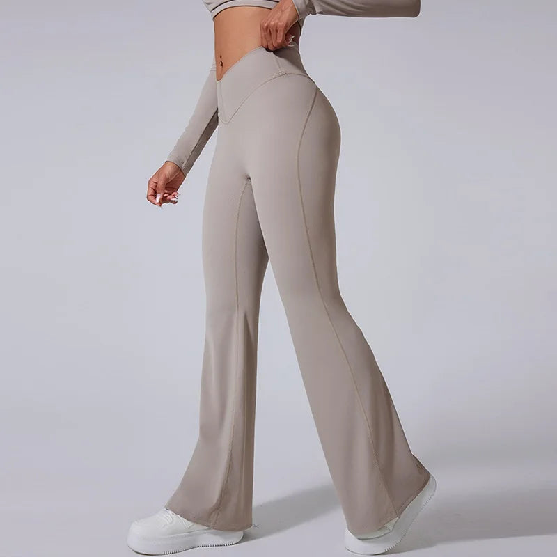 Cloud Hide Blue Sports Leggings Plus Size Long Yoga Pants Women Gym Fitness Running Flared Trousers High Waist Workout Tights.