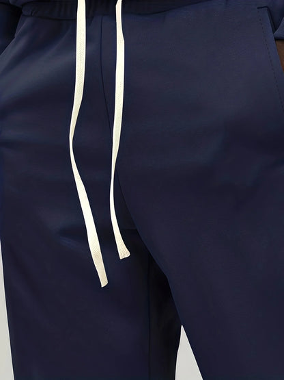 2025 Europe and the United States Spring and Autumn Outdoor New Leisure Men's Sports Suit Color Contrast Outdoor Men's 2 Pieces