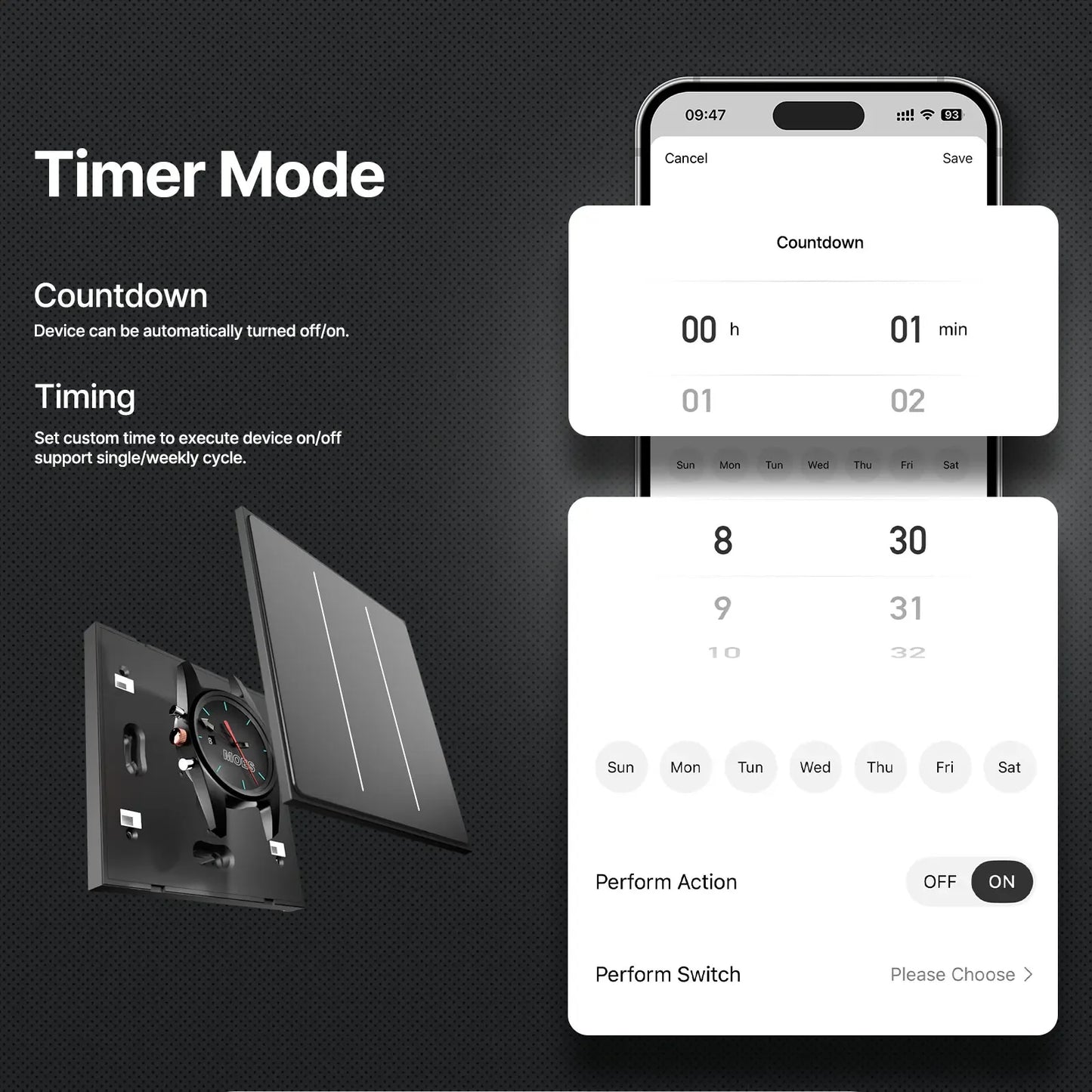 MOES Tuya ZigBee Star Feather Series Smart Touch Switch mit neutraler Lichtszene 2in1 APP-Fernbedienung mit Alexa Google Home.