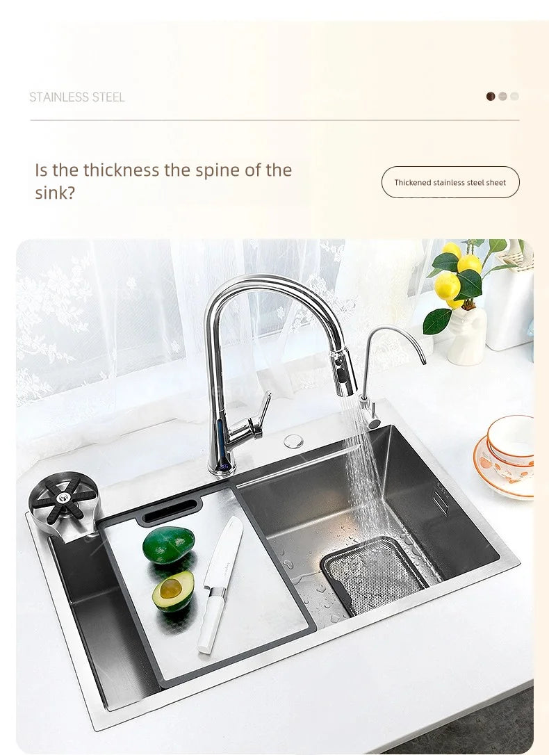 Kitchen Sink 316L Food Grade Stainless Steel Large Single Slot Wash Dish and Wash Vegetable Basin Homeuse Undercounter Bowl