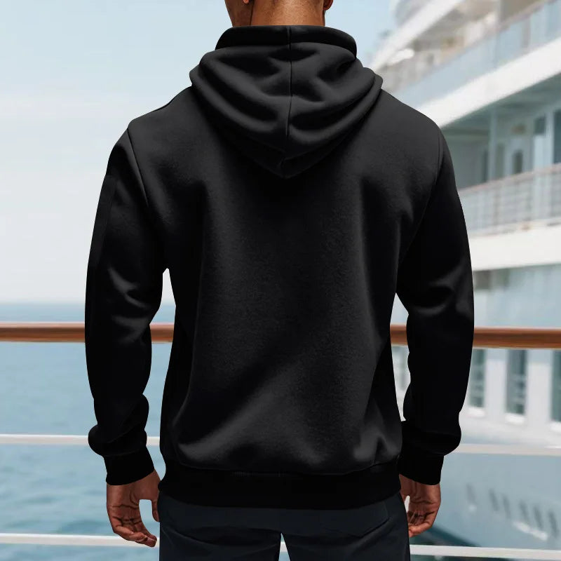 Men's Loose Fit Heavyweight American-Style Casual Sportswear Jacket fleece Lined Hooded Sweatshirt for Winter.