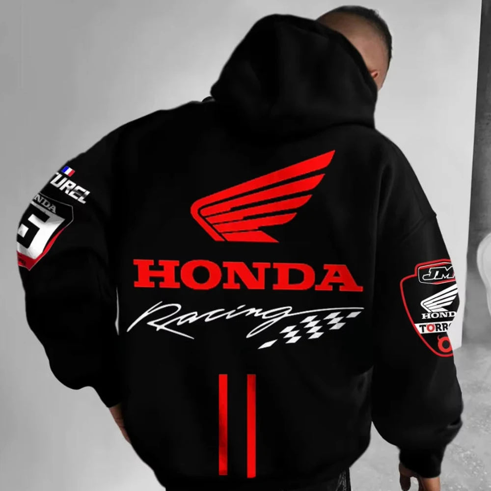 Motorcycle Enthusiast Hoodie Men Women Autumn/Winter Long Sleeved Pullover Motorcycle Honda Printed Sports And Leisure Jacket.