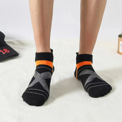 5 Pairs High Quality Socks Men Summer Outdoor Casual Cotton Socks Short Breathable Black Ankle Socks Run Sports Socks Size 38-45.