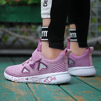 Girls Casual Shoes Light Mesh Sneakers Kids Summer Children Spring Autumn Tenis Cute Sport Cartoon Female Running Sock Footwear