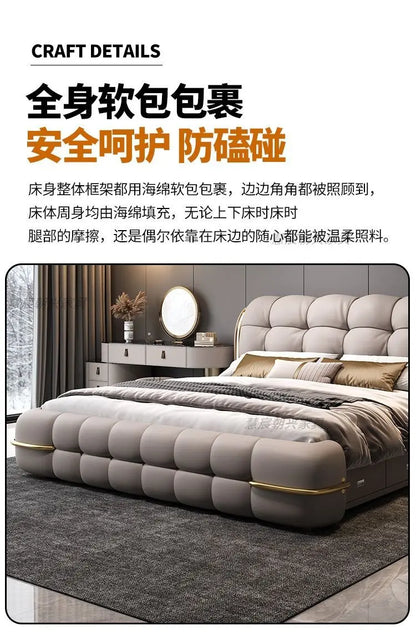 Kopfteil-Aufbewahrungsbetten, gepolstert, minimalistische Doppelbett-Schlafbetten, luxuriös, einzigartig, Muebles Para Dormitorio, Möbelzubehör