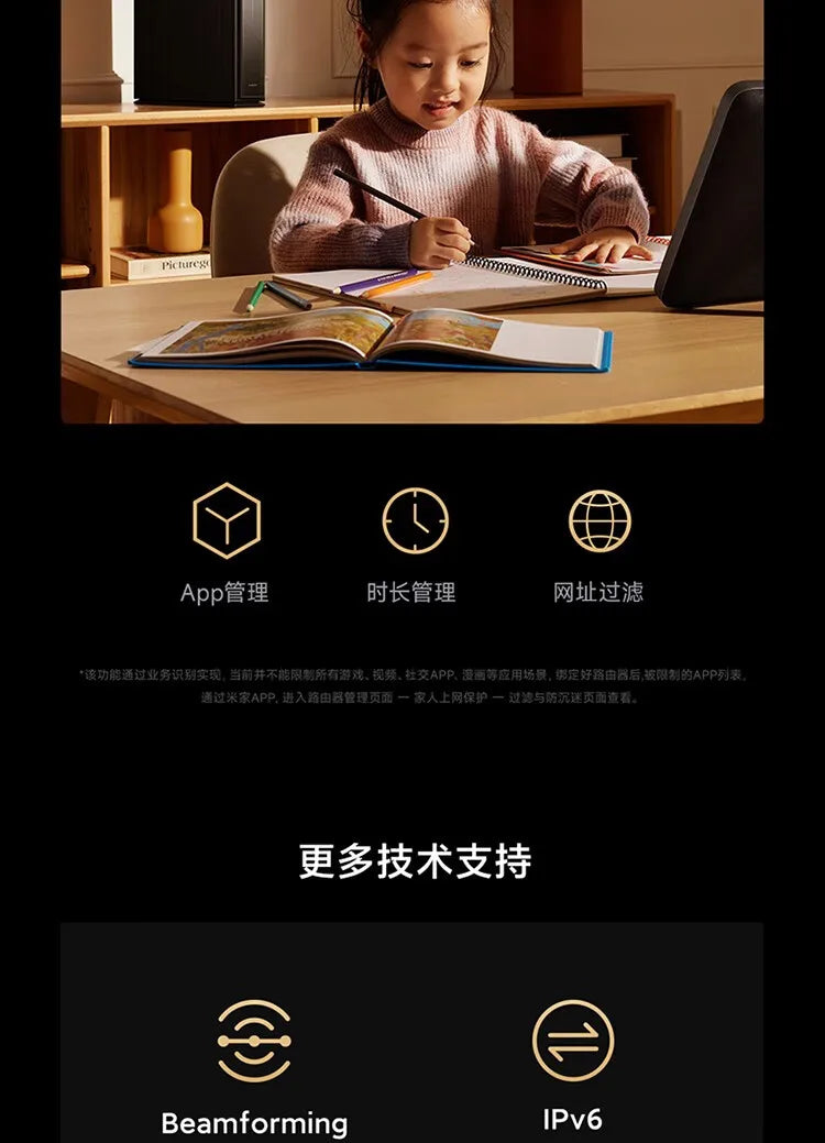 Xiaomi Router BE6500 Pro Wifi 7 Hub Gateway IPTV 2.5G Ethernet Port 1GB Large Memory OFDMA IPV6 WPA3 Repeater Signal Amplifier