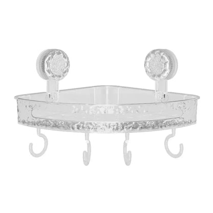 Eckregal mit gewelltem, nicht perforiertem Saugnapf, für Badezimmer, WC, Stativ, Duschregal, Wandmontage, Handtuch-Organizer, platzsparend