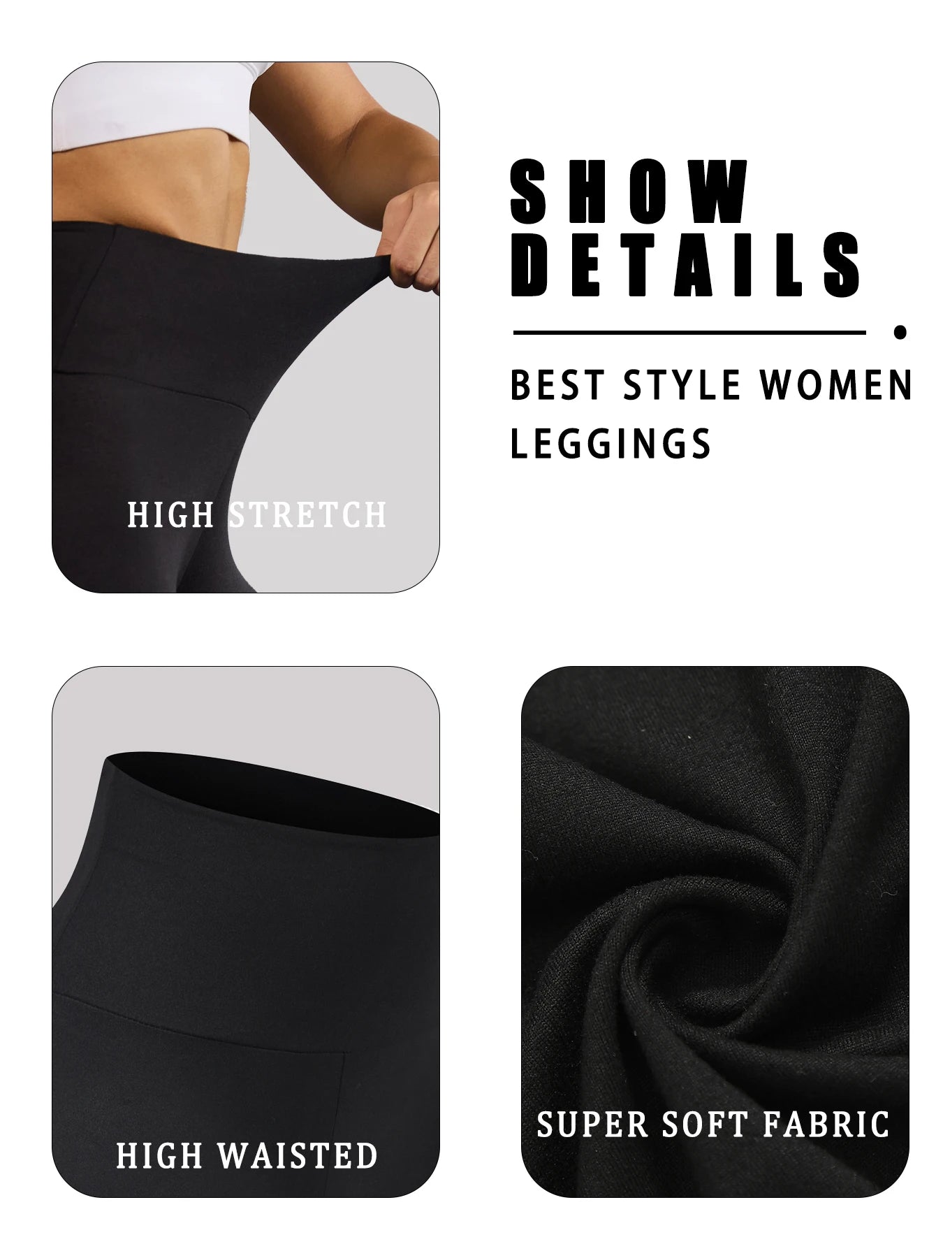 5 Pack Women's Super Soft High Waisted Tummy Control No See Through Workout Yoga Running Athletic Push Up Gym Fitness Leggings.
