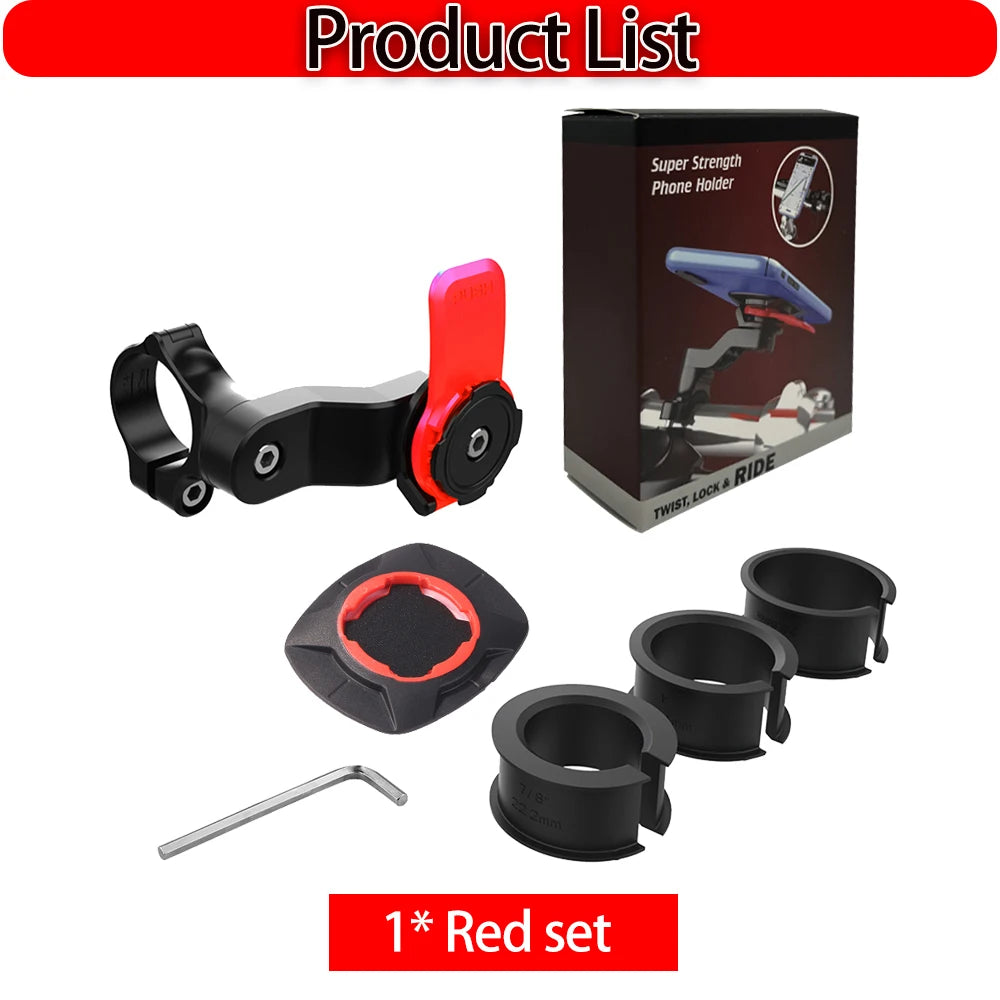 Universal Motorcycle Bike Phone Holder Stand Bicycle Phone Bike Holder 360° Rotatable Support Security Bracket Quick Release