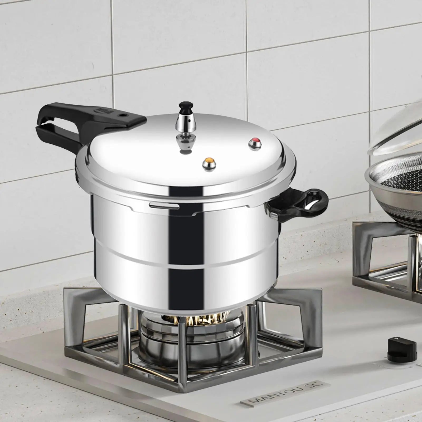 Pressure Cooker Pot 5L Grain Cooker With Steamer Insert Cooking Pot Aluminum Alloy Cookware For Poultry Meat Vegetable Seafood.